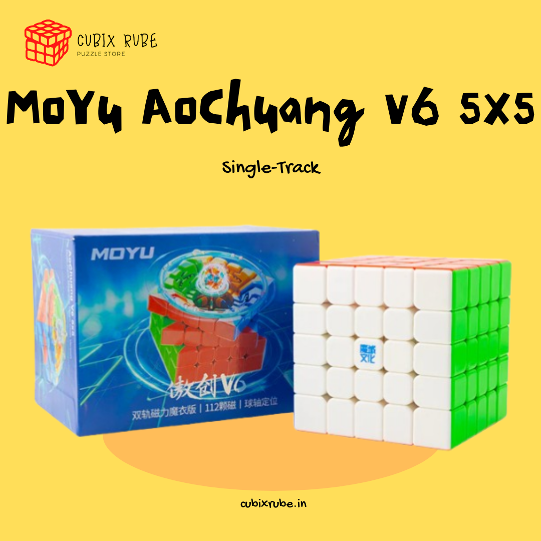 Bukefuno MoYu Aochuang V6 Single Track Magnetic Cube 5x5 Magic Cube Moyu Aochuang WRM V6 96 Magnets, Puzzle 5 x 5 x 5 Single Track Magnétique Magique Magique Sans Autocollant Speed Cube