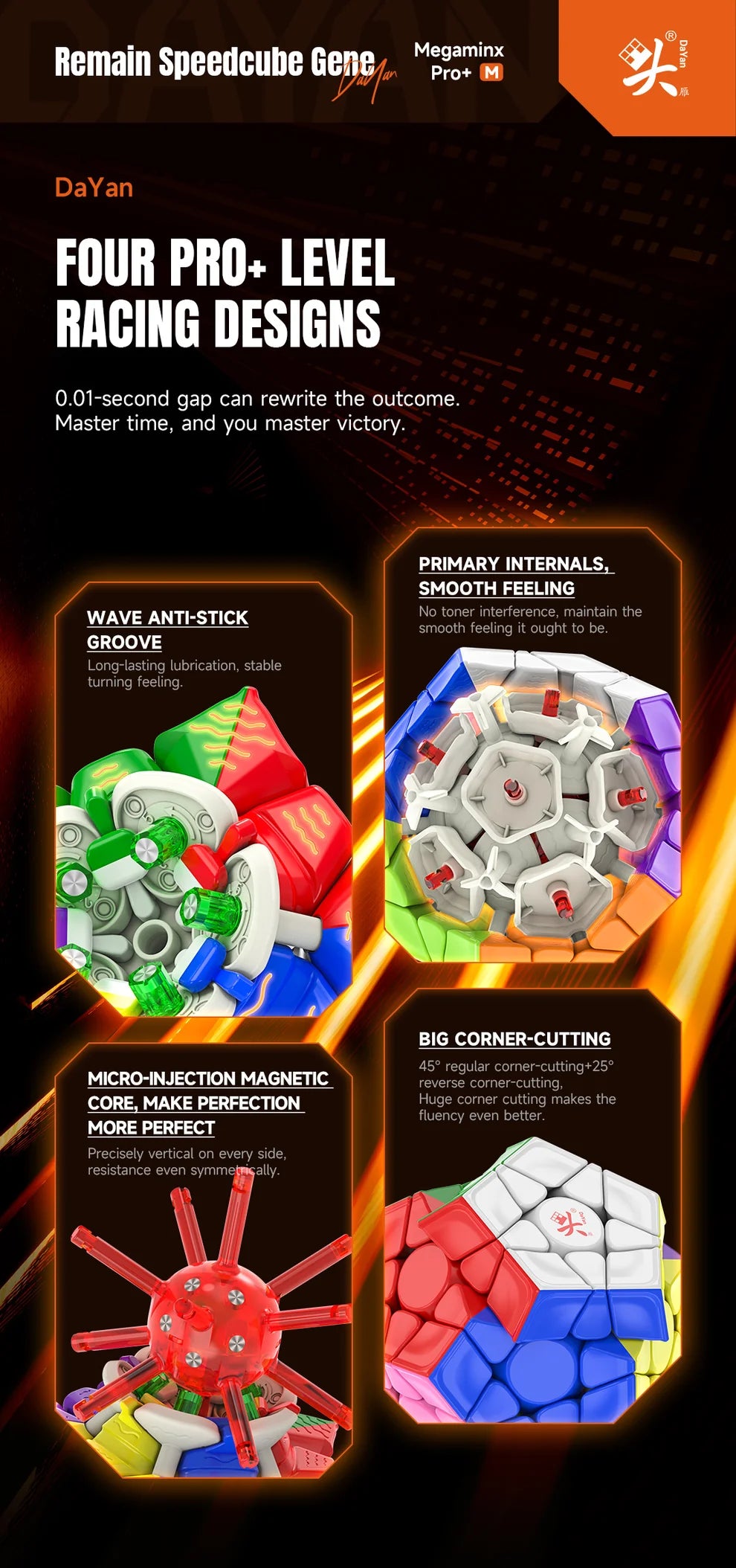 Neon Cubix Rube DaYan Megaminx Pro+ Magnetic (Ball-Core) – Cubix Rube